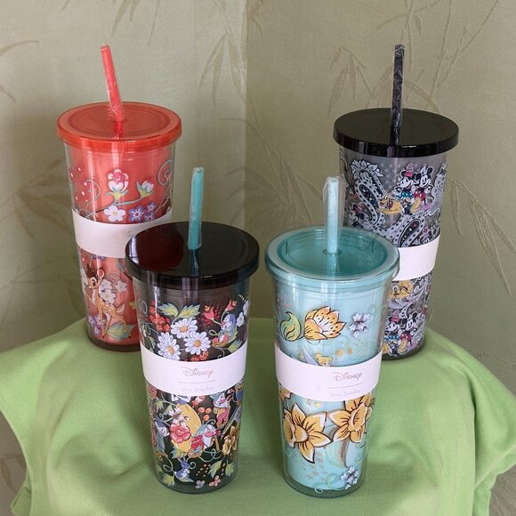 VERA BRADLEY DISNEY TUMBLER W/STRAW:NWT TINKER BELL, BAMBI, CLASSICS, or MICKEY - Picture 2 of 10